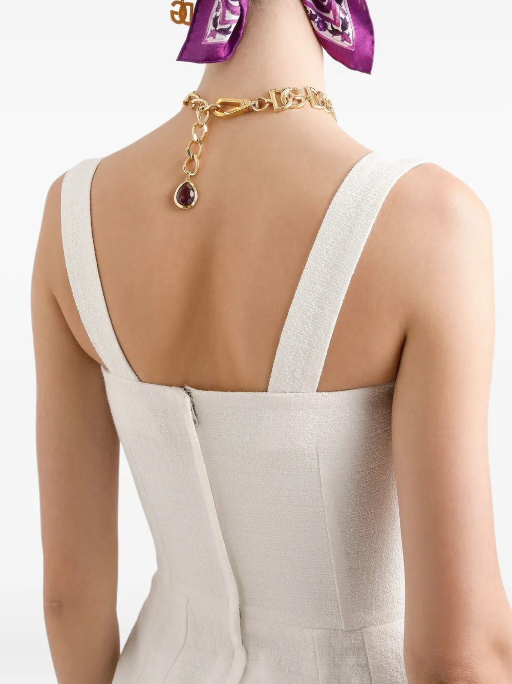 Dolce & Gabbana Mini-jurk met vierkante hals Wit