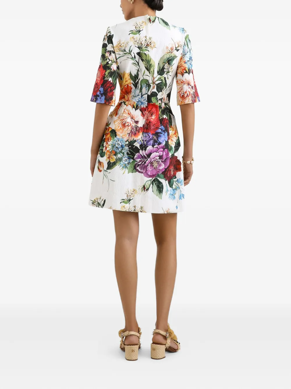 Dolce & Gabbana Mini-jurk met bloemenprint Wit