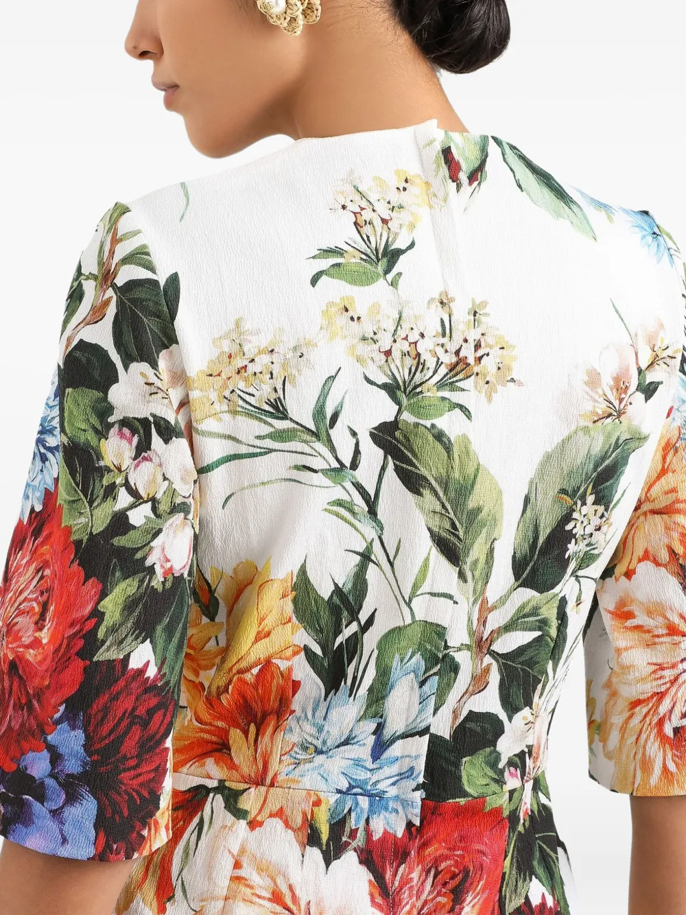 Dolce & Gabbana Mini-jurk met bloemenprint Wit