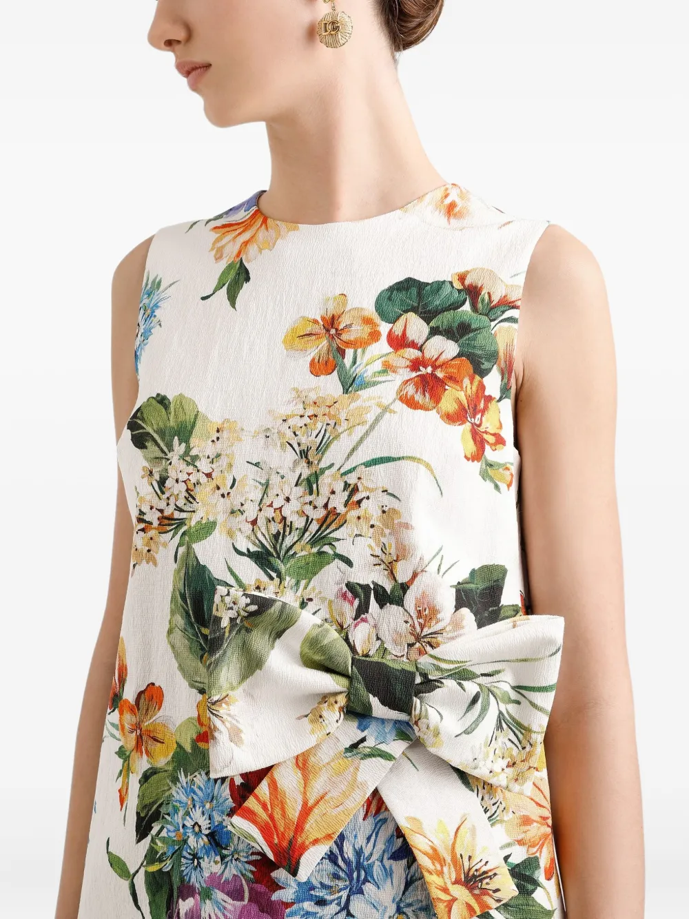 Dolce & Gabbana Mini-jurk met bloemenprint Wit