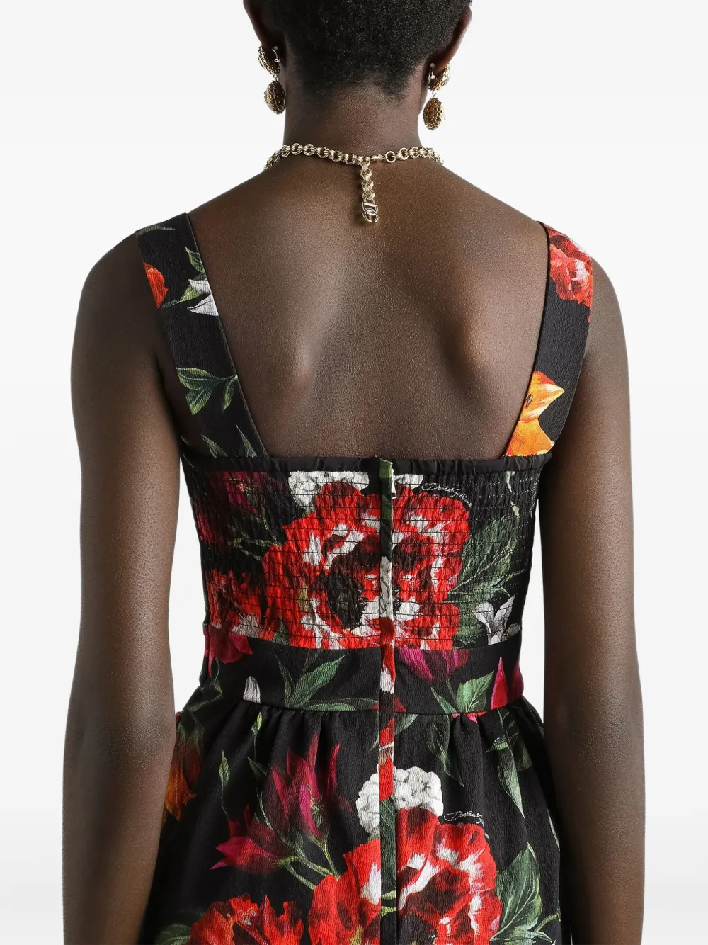 Dolce & Gabbana Mini-jurk met bloemenprint Zwart