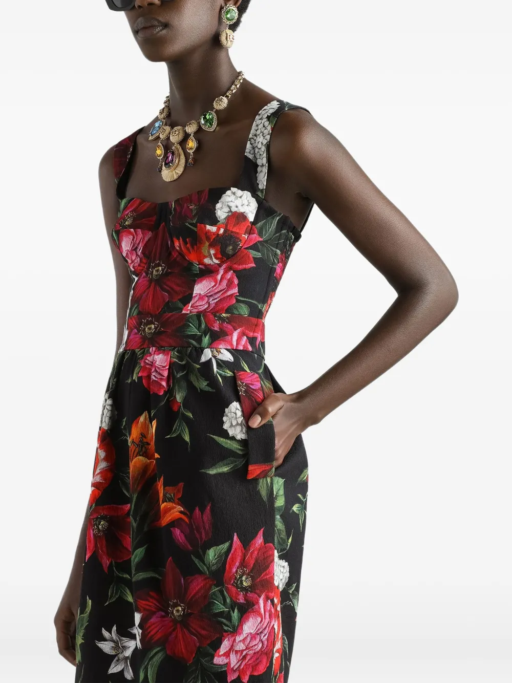Dolce & Gabbana Mini-jurk met bloemenprint Zwart