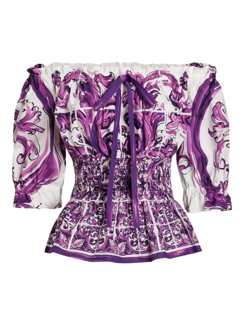Dolce & Gabbana Top met Majolica-print Wit