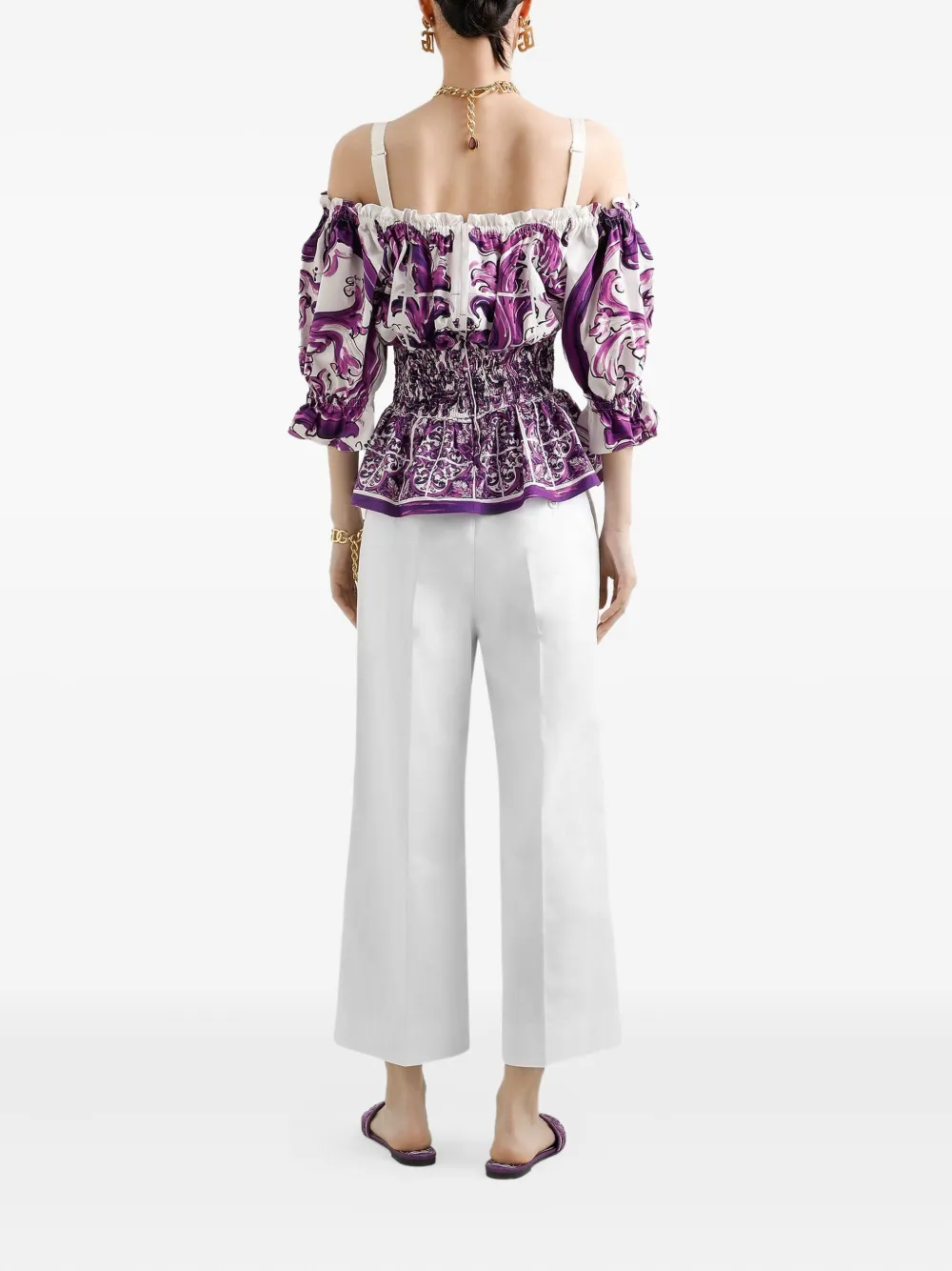 Dolce & Gabbana Top met Majolica-print Wit