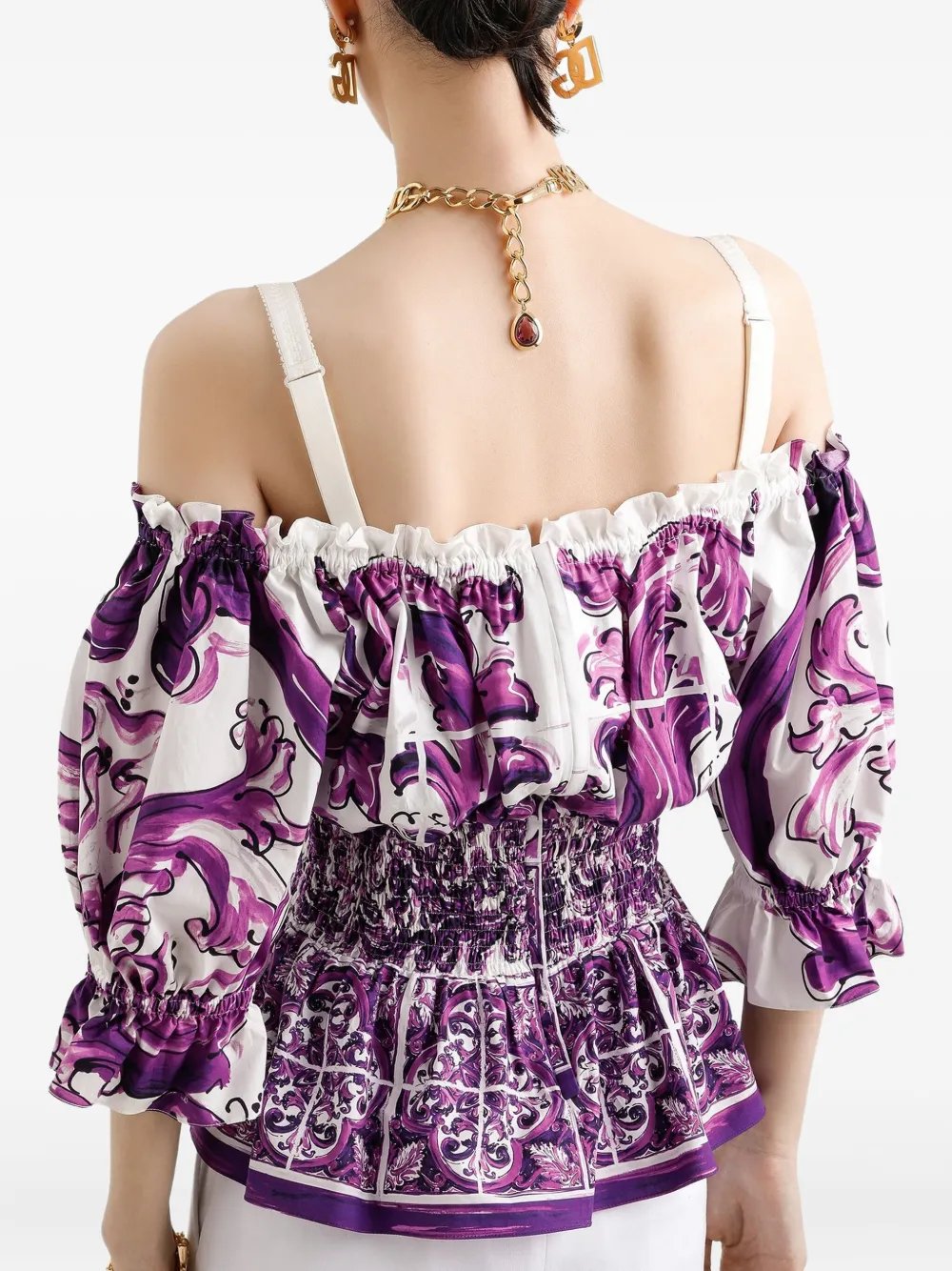 Dolce & Gabbana Top met Majolica-print Wit