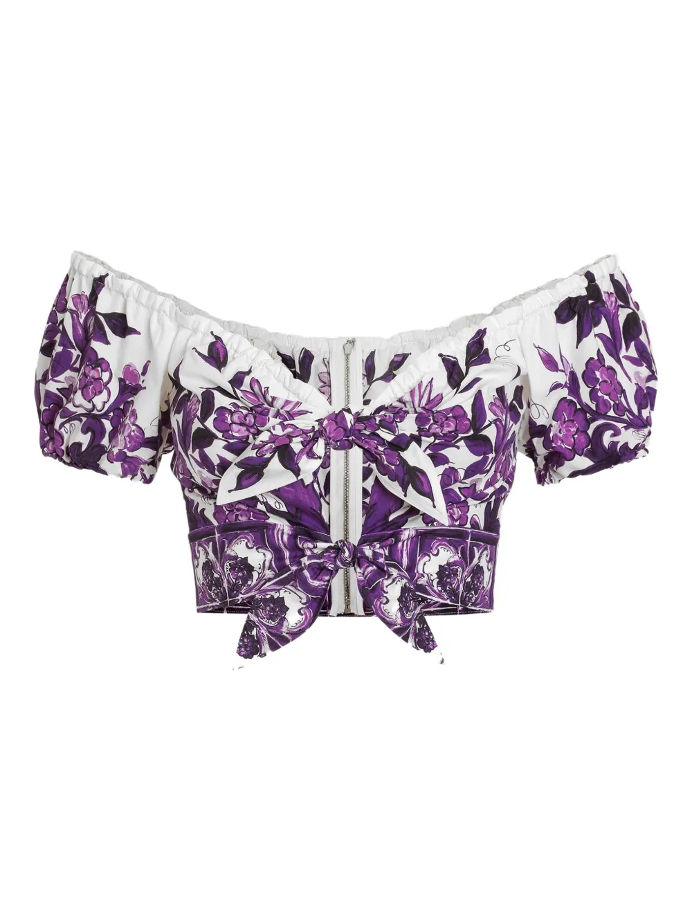 Dolce & Gabbana Blouse met Majolica-print Wit