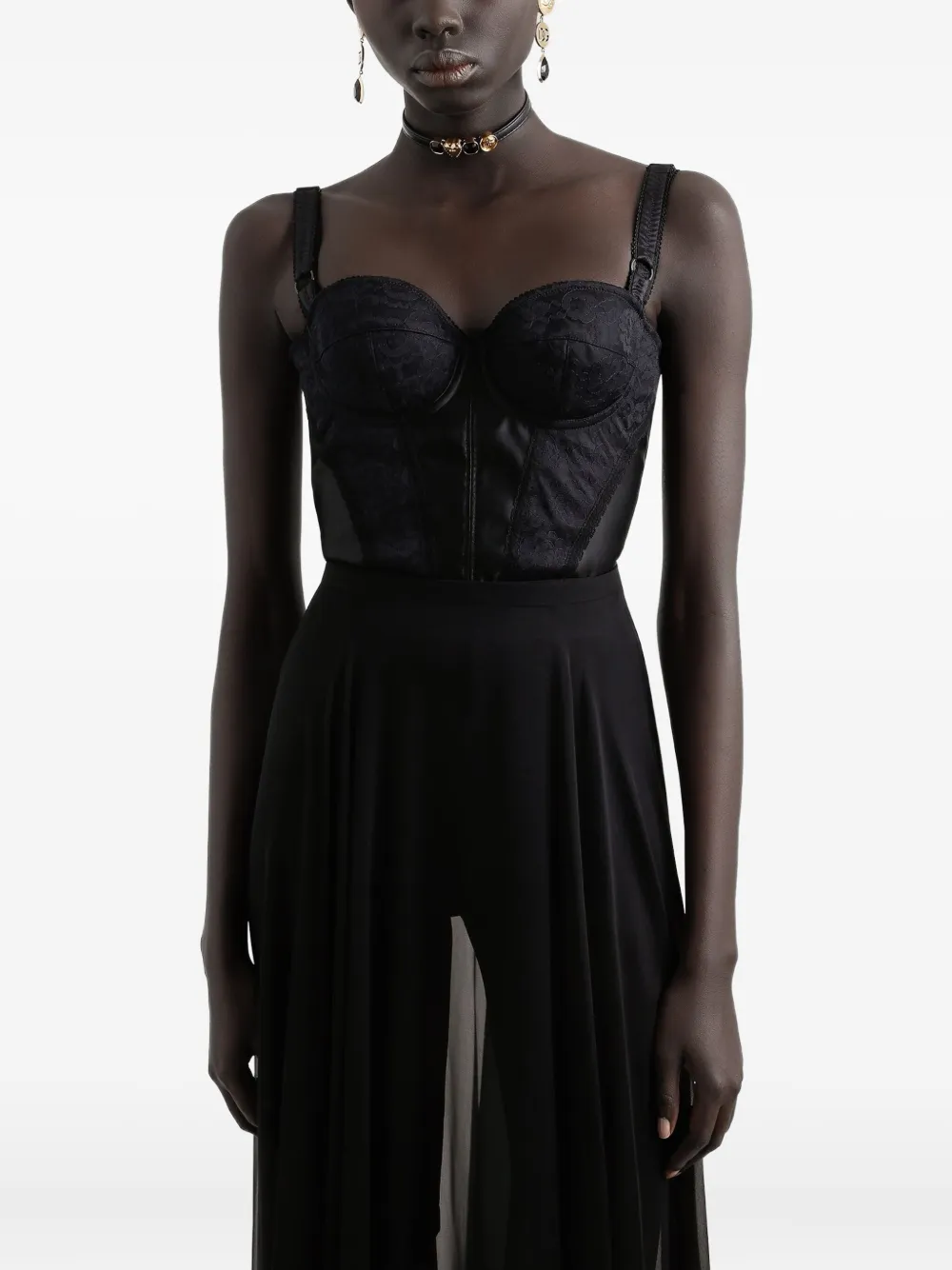 Dolce & Gabbana Korset met kant Zwart