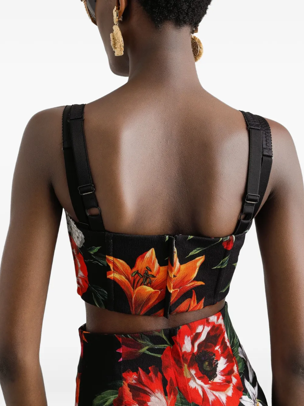 Dolce & Gabbana Top met bloemenprint Zwart