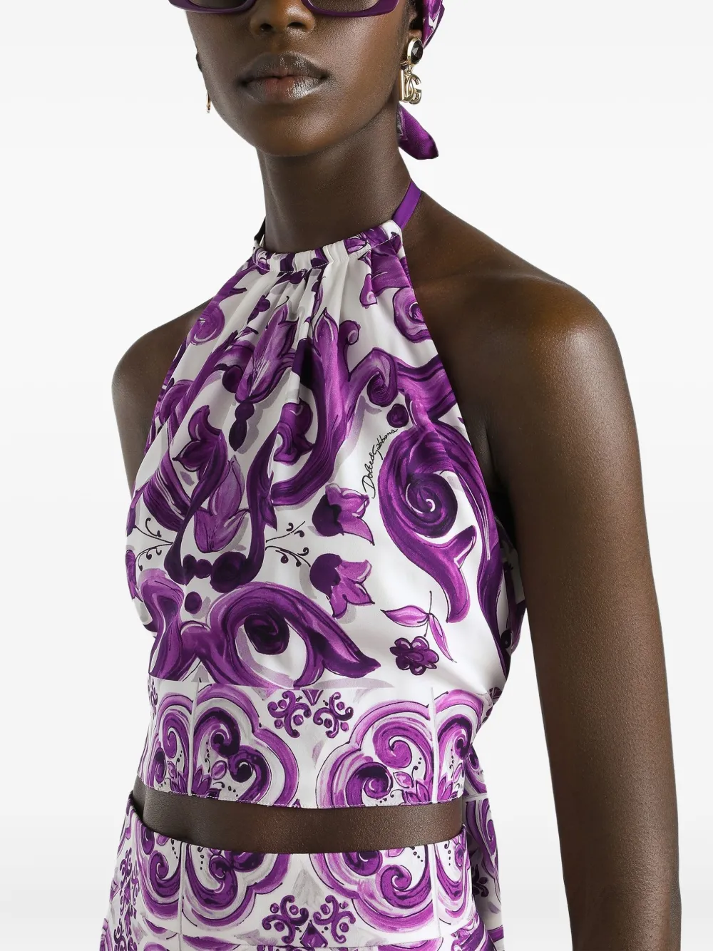 Dolce & Gabbana Strerch-zijden top Wit