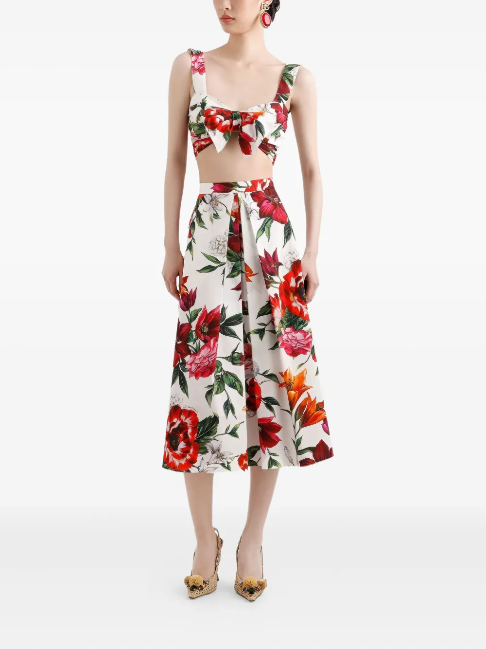 Dolce & Gabbana Top met bloemenprint Wit