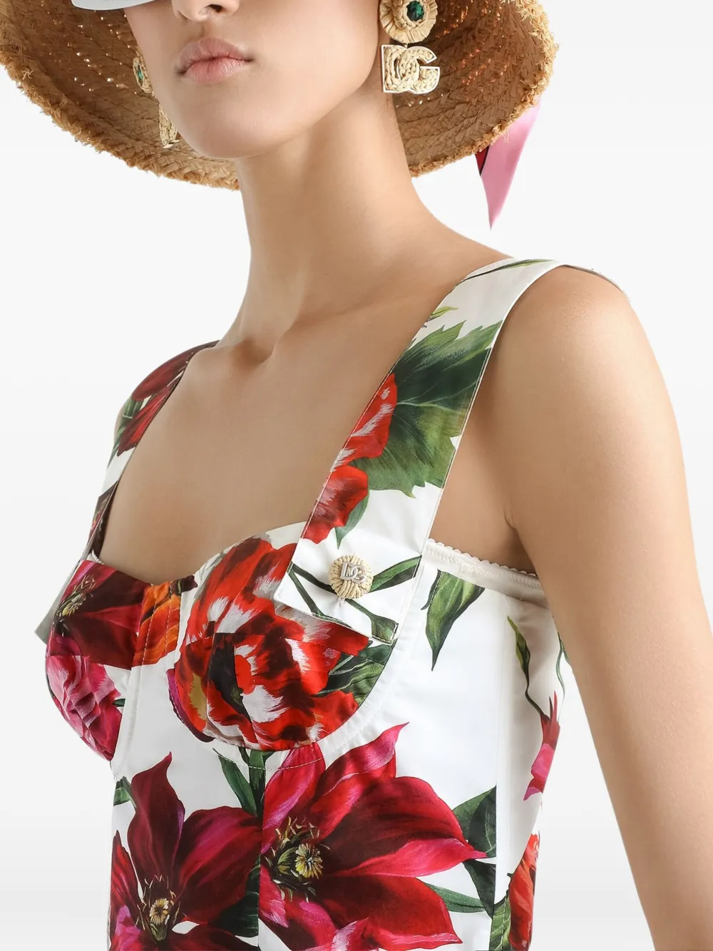 Dolce & Gabbana Jurk met bloemenprint Wit