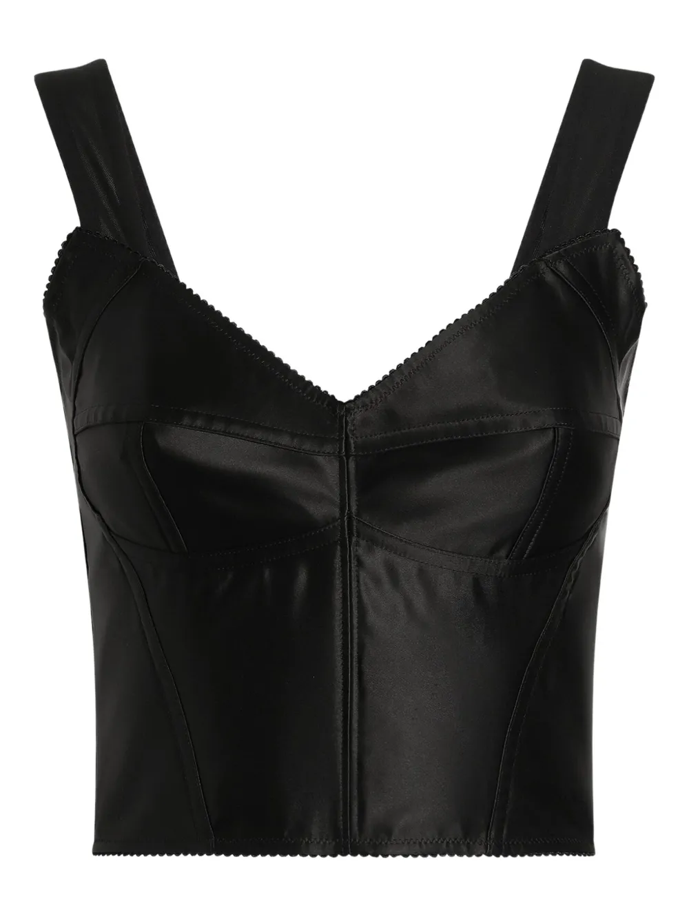 Dolce & Gabbana Elastische satijnen top Zwart