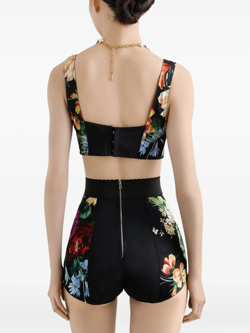 Dolce & Gabbana Top met bloemenprint Zwart