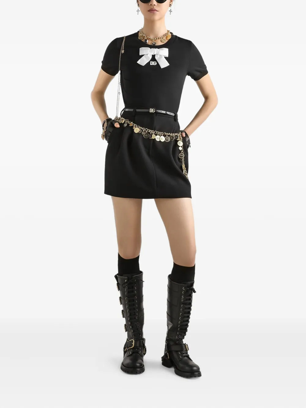 Dolce & Gabbana T-shirt met geborduurd DG-logo Zwart