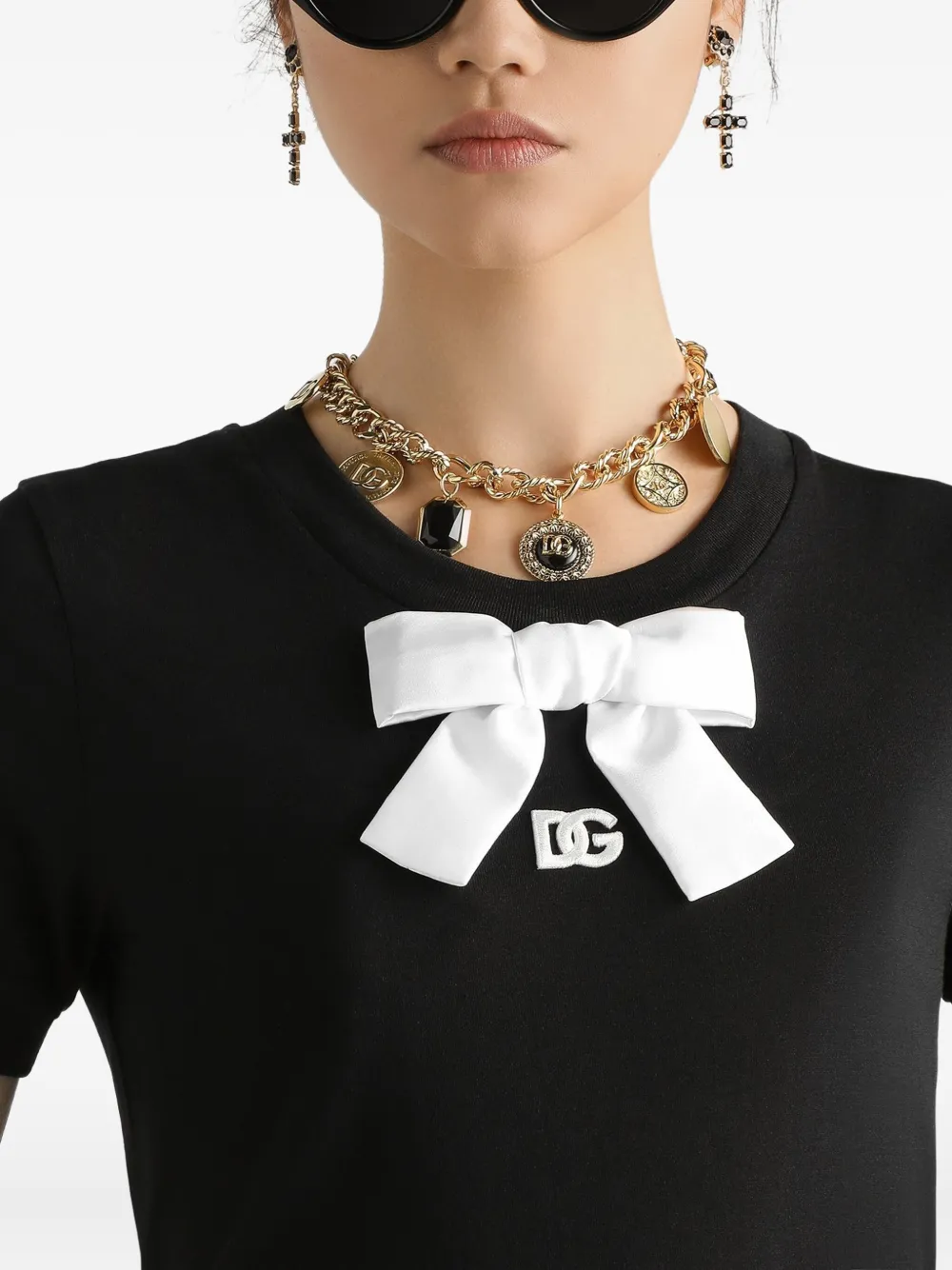 Dolce & Gabbana T-shirt met geborduurd DG-logo Zwart