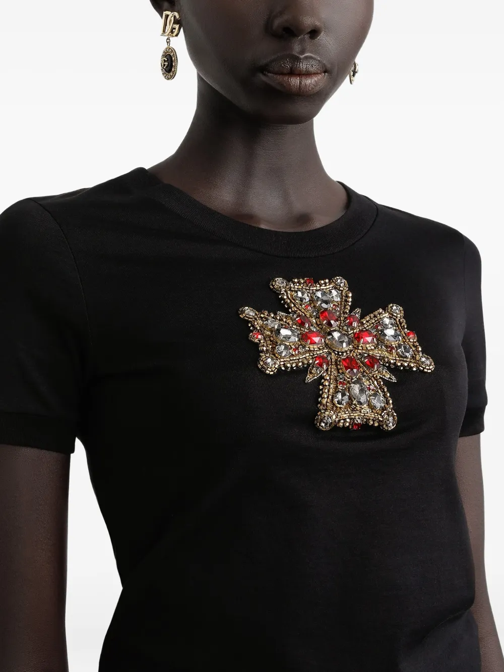 Dolce & Gabbana T-shirt met kruispatroon Zwart