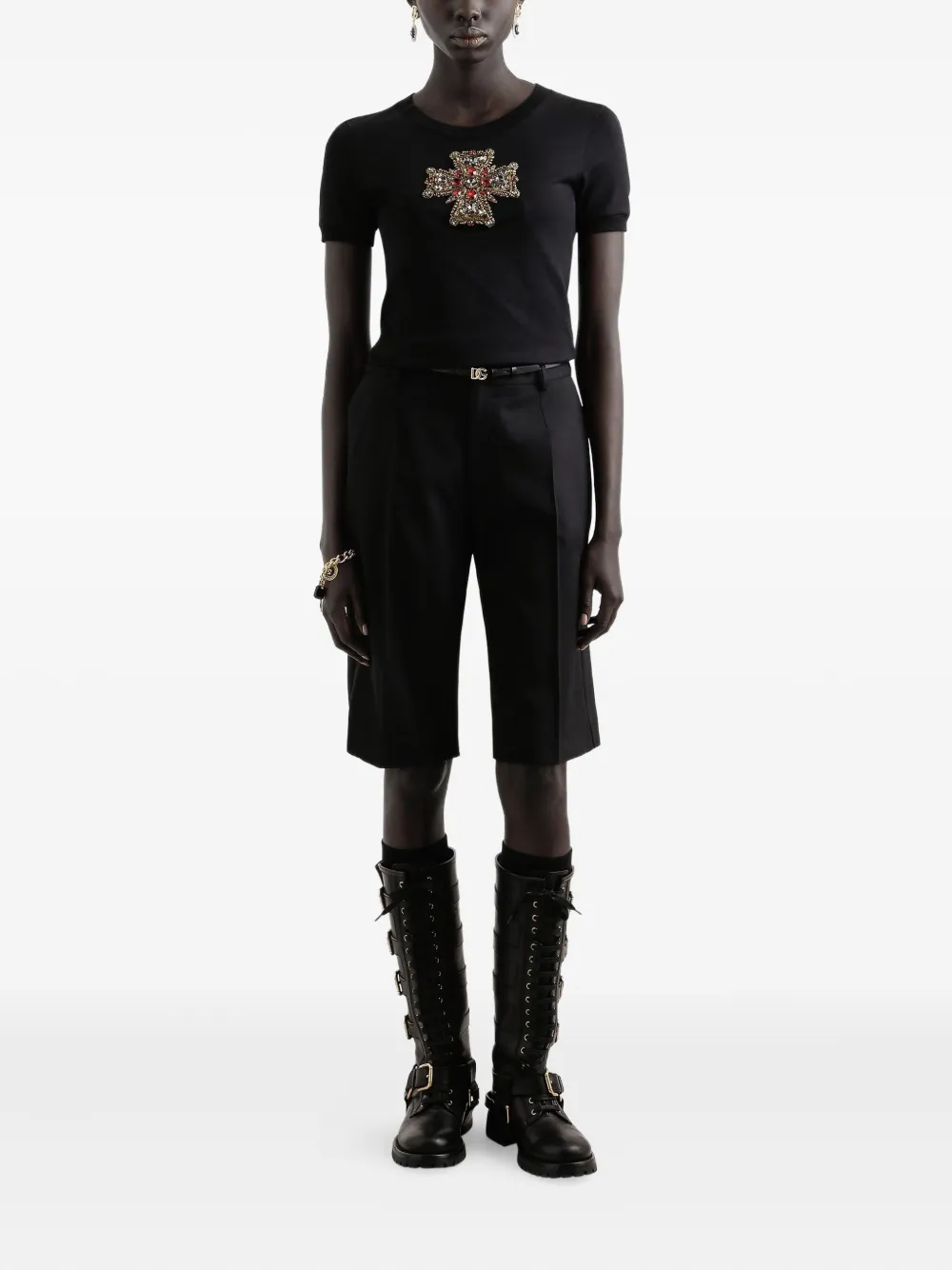 Dolce & Gabbana T-shirt met kruispatroon Zwart