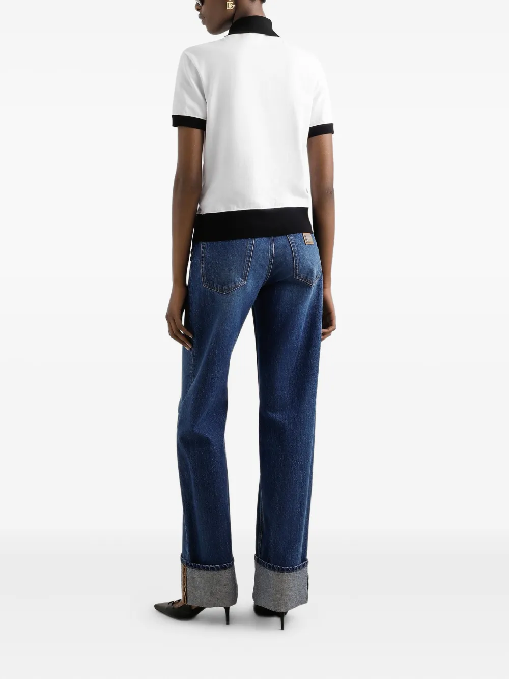 Dolce & Gabbana Polotop met geborduurd logo Wit