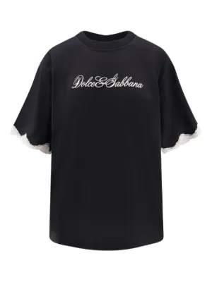 Dolce & Gabbana DNA lace-detailing T-shirt | Black | FARFETCH GE