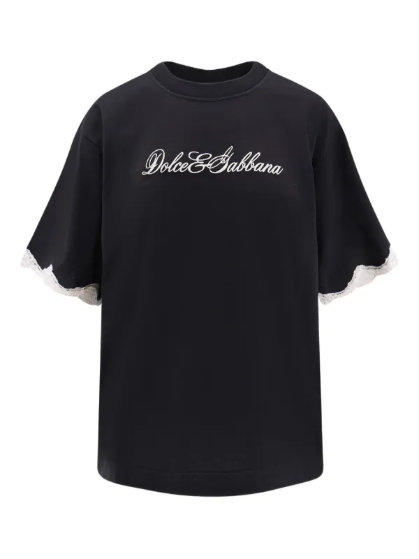 Dolce & Gabbana 黒 M Tシャツ ブラックのメンズ Tシャツ ショートスリーブ バーティカルロゴプリント