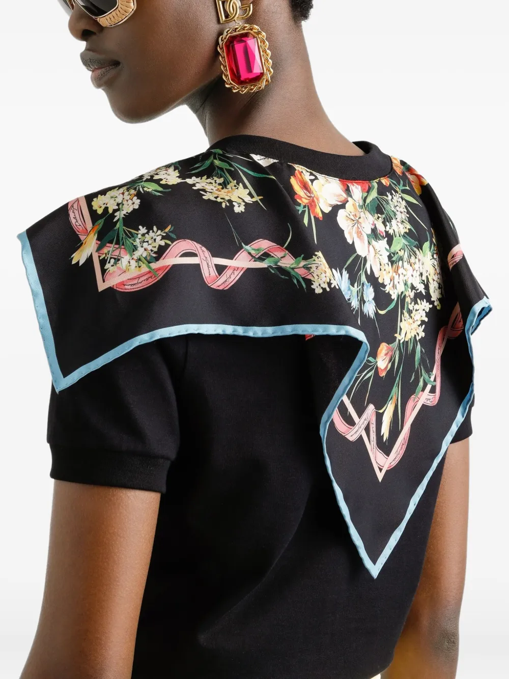 Dolce & Gabbana T-shirt van katoen-zijdeblend Zwart