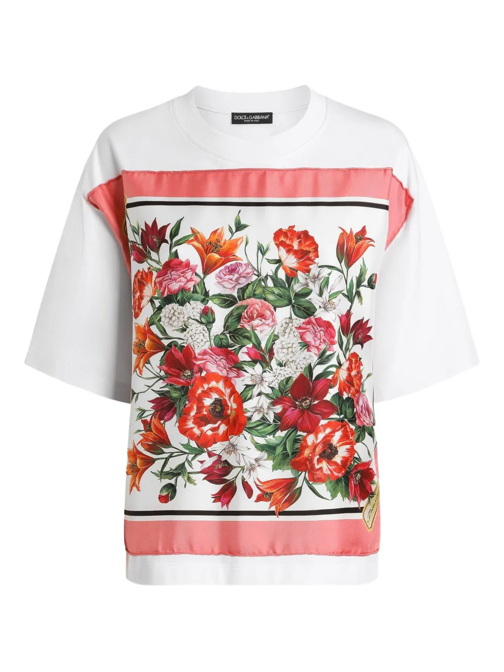 Dolce & Gabbana T-shirt van katoen-zijdeblend Wit