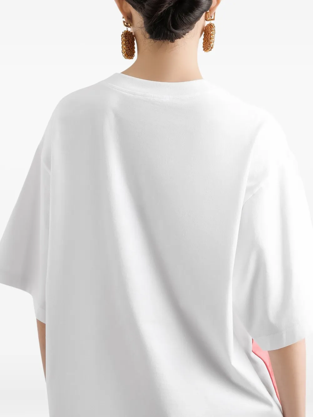 Dolce & Gabbana T-shirt van katoen-zijdeblend Wit