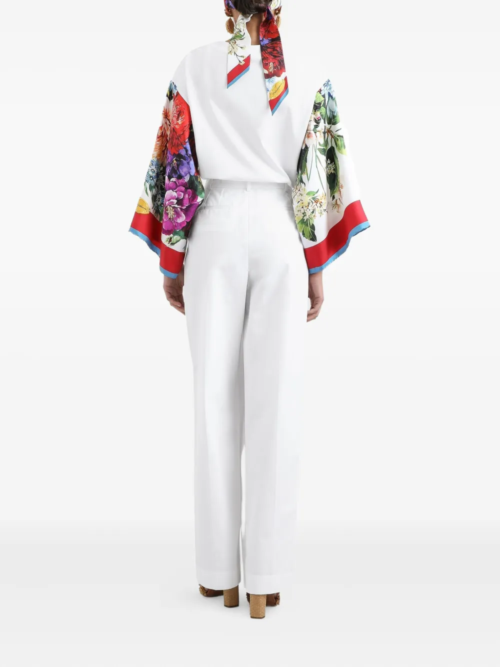 Dolce & Gabbana T-shirt met zijden mouwen Wit