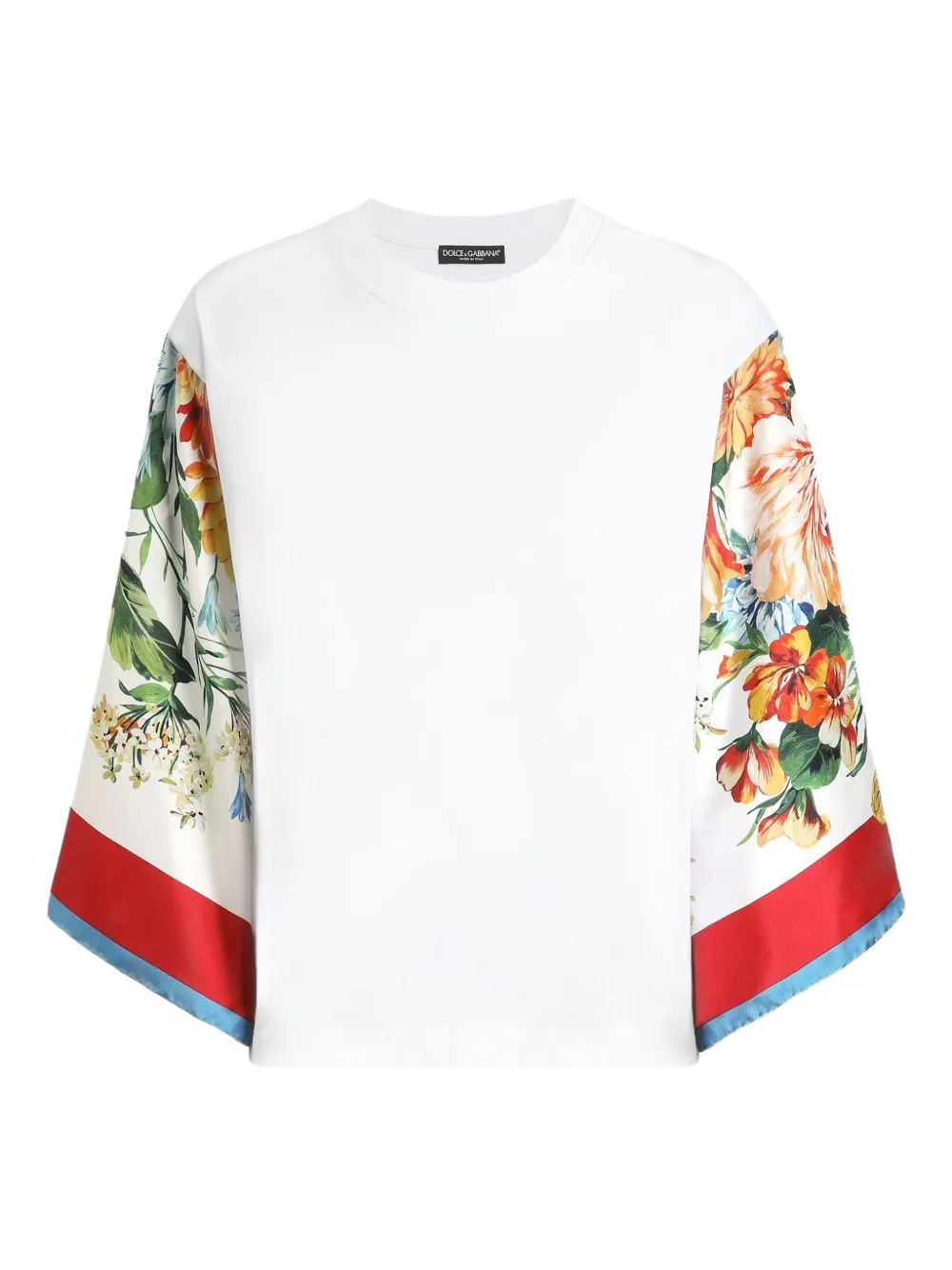 Dolce & Gabbana playera con mangas de seda | blanco | Image 1