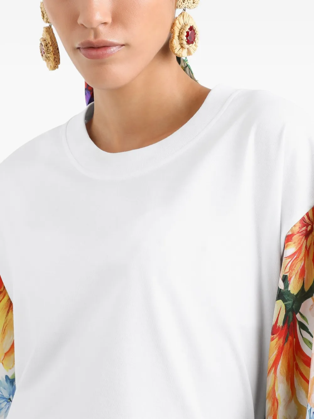 Dolce & Gabbana T-shirt met zijden mouwen Wit