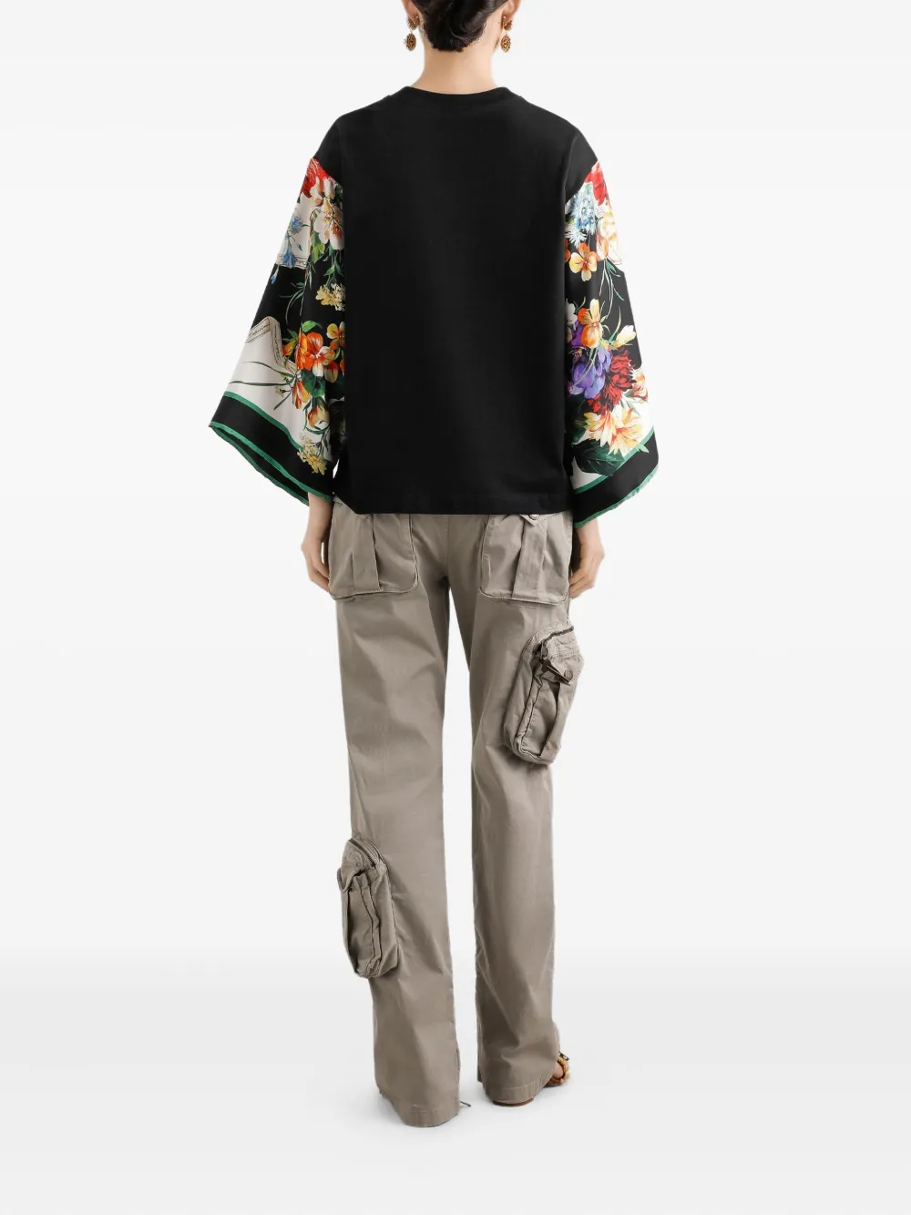 Dolce & Gabbana T-shirt met bloemenprint Zwart