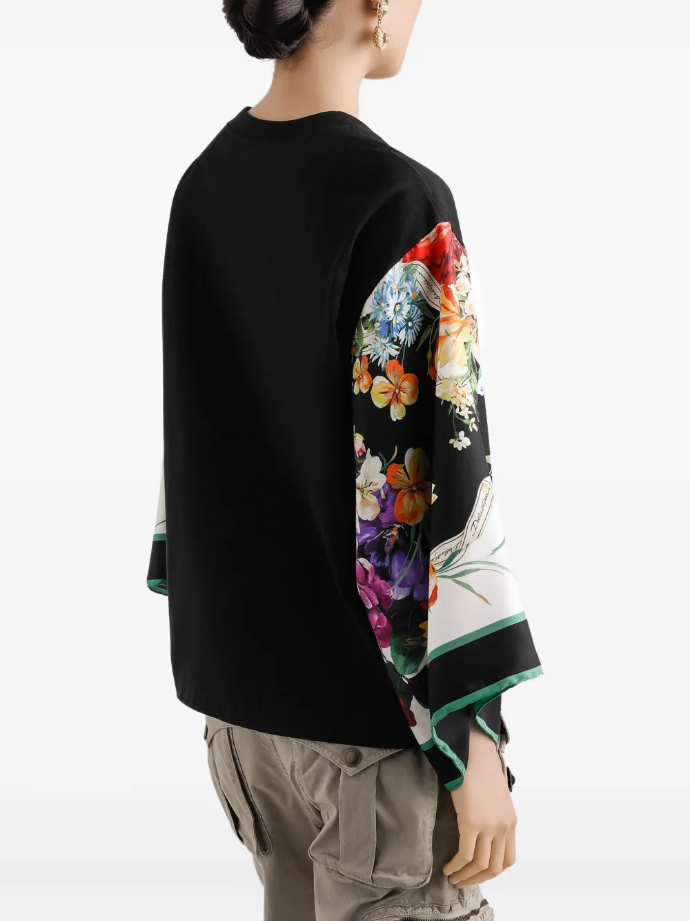 Dolce & Gabbana T-shirt met bloemenprint Zwart