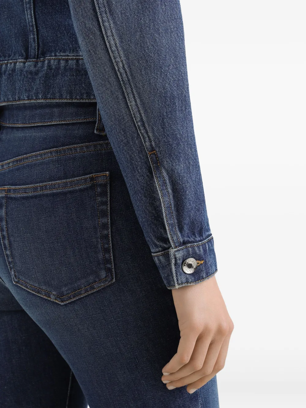 Dolce & Gabbana Denim jack verfraaid met broche Blauw