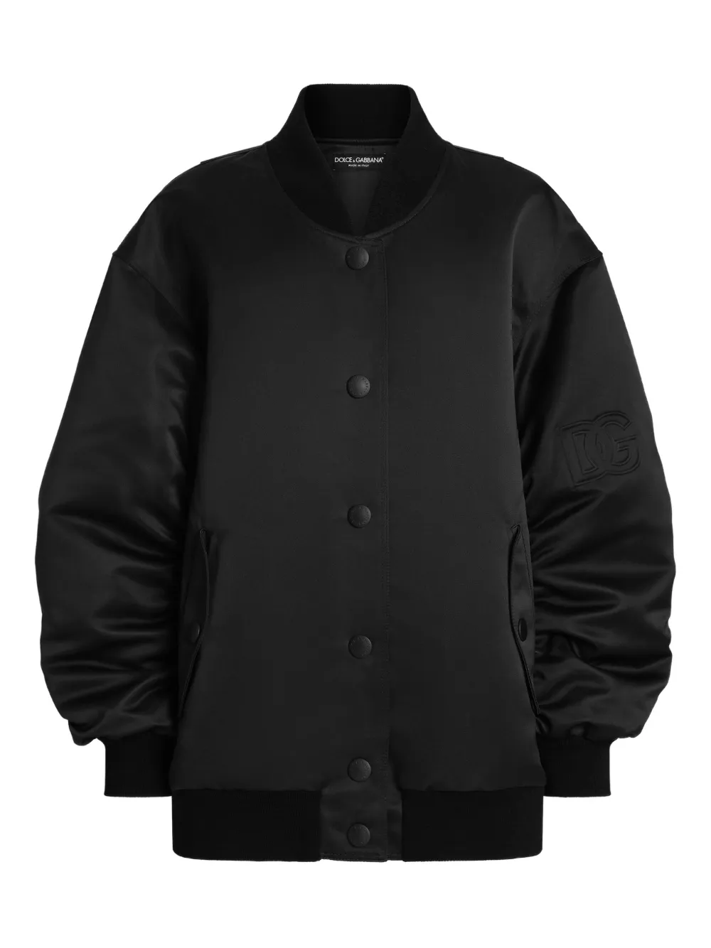 Dolce & Gabbana Padded Bomber Jacket In Black