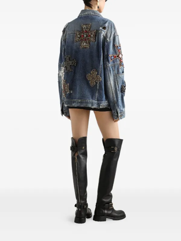 Dolce & Gabbana Embellished Denim Jacket | Blue | FARFETCH