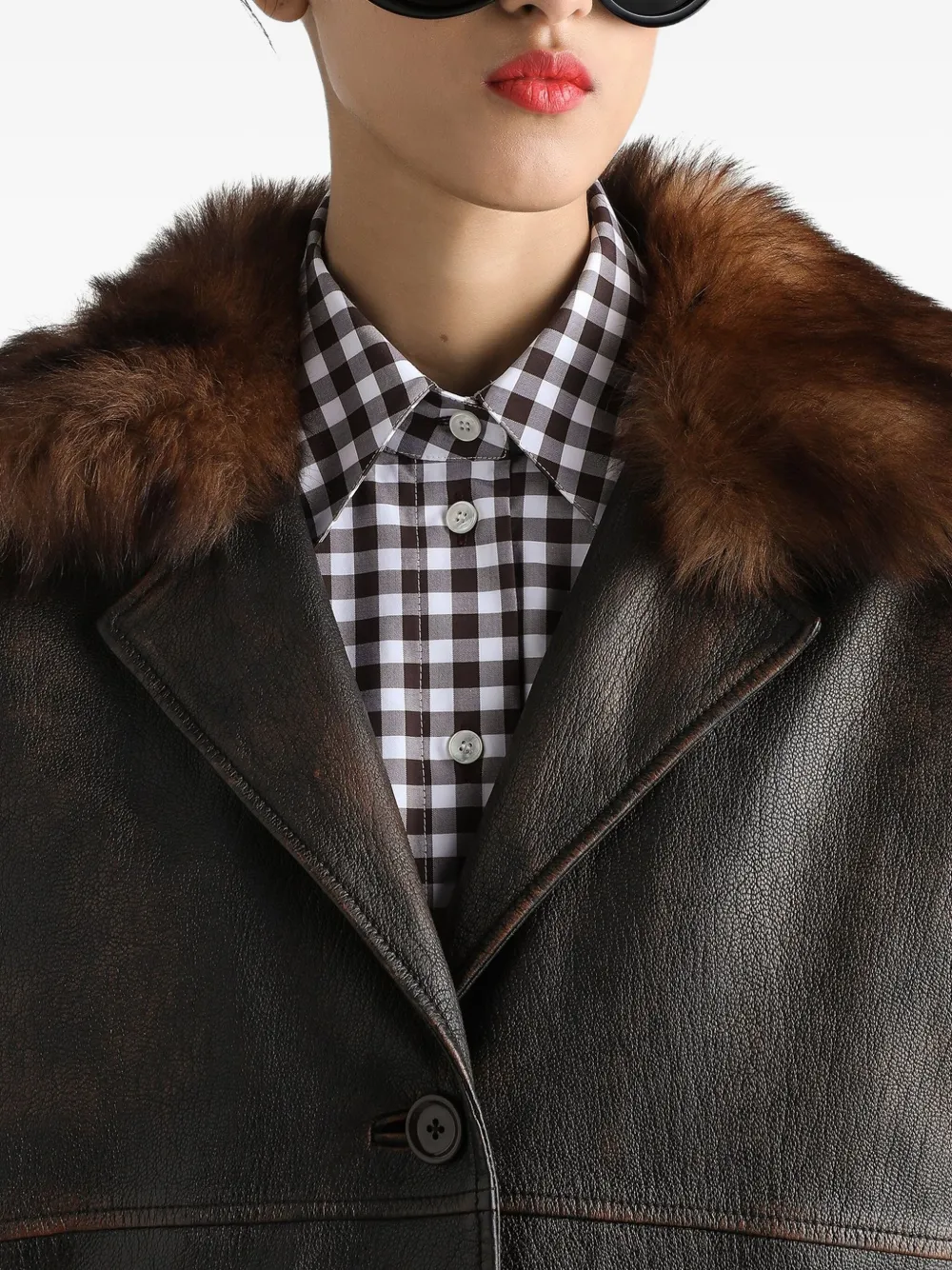 Dolce & Gabbana Leren jas Bruin