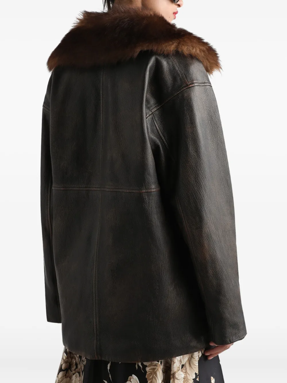 Dolce & Gabbana Leren jas Bruin