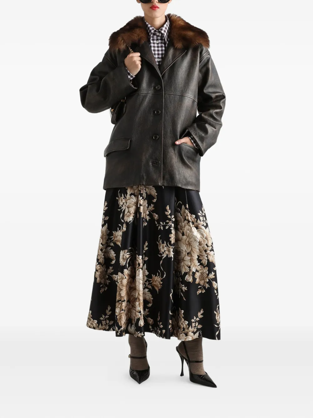 Dolce & Gabbana Leren jas - Bruin