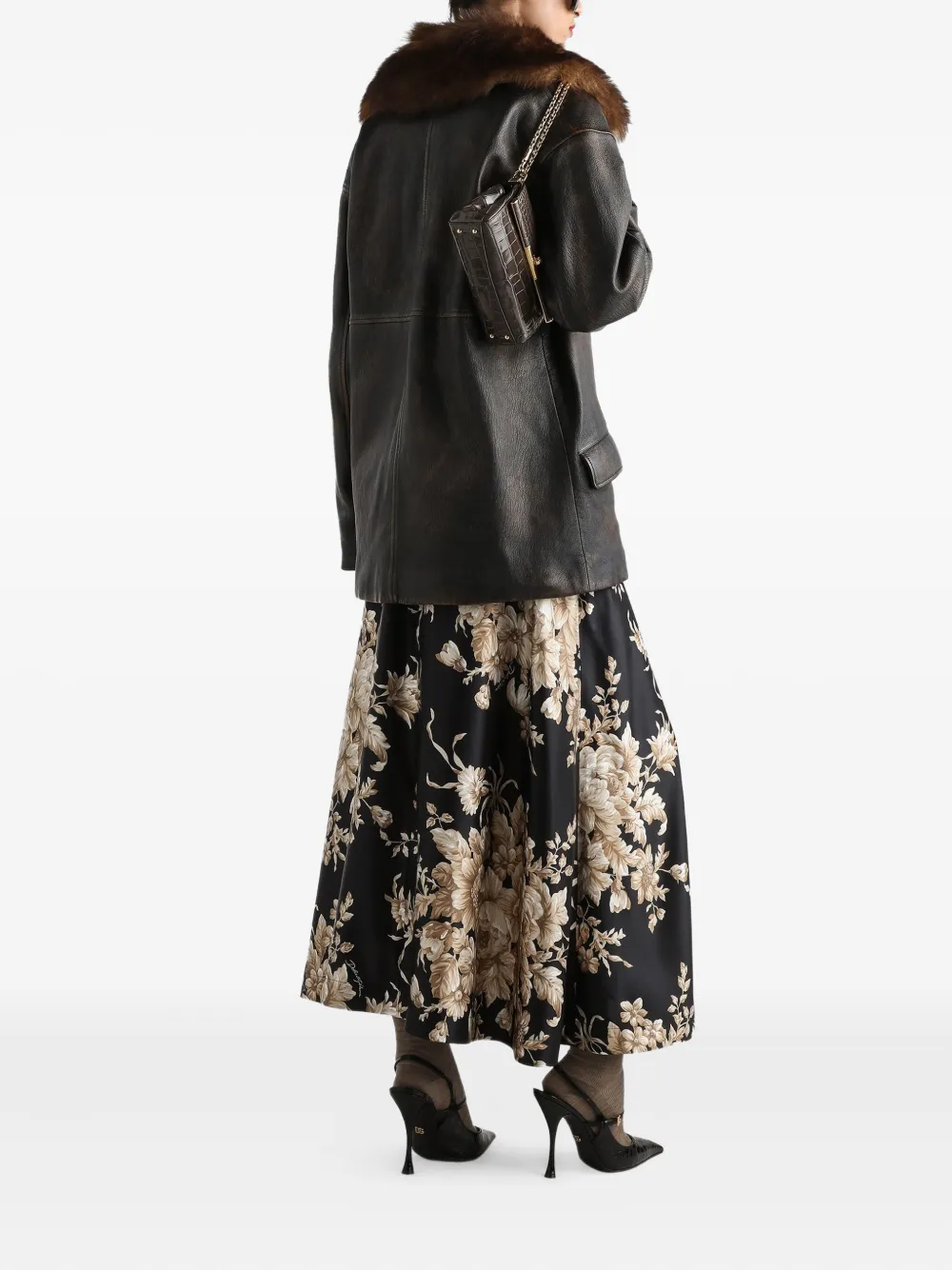 Dolce & Gabbana Leren jas Bruin