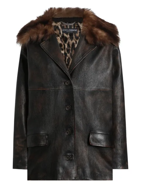 Dolce & Gabbana manteau en cuir