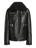 Dolce & Gabbana shearling-collar leather jacket - Black