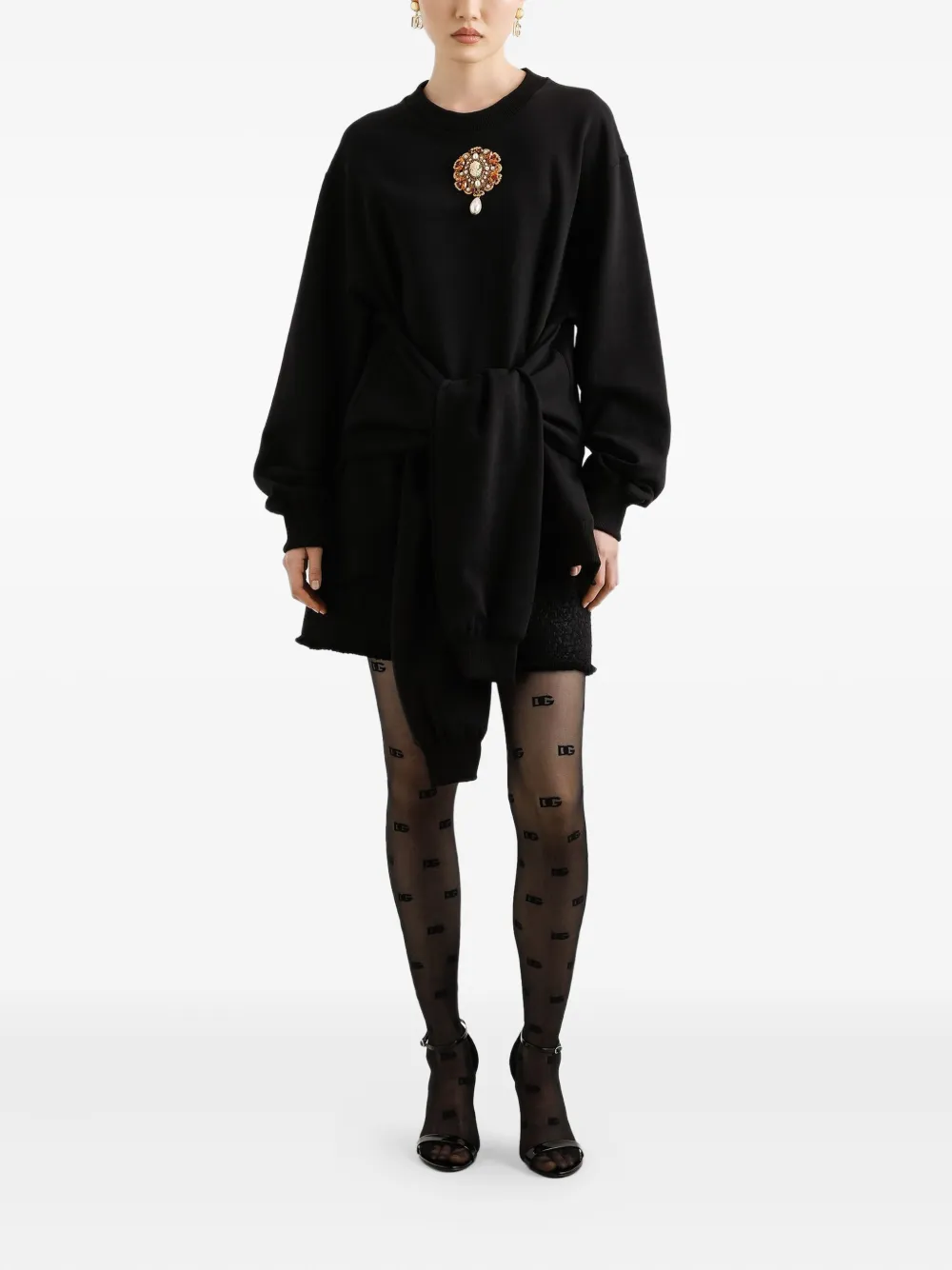 Dolce & Gabbana Linnen mini-jurk Zwart