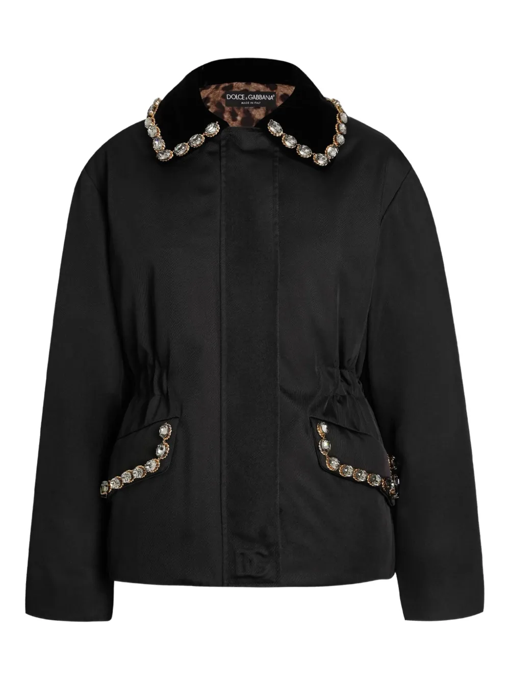 Dolce & Gabbana Embellished-collar Jacket In Black