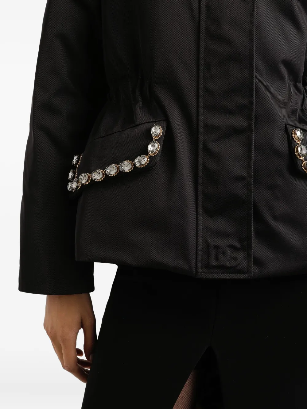 Dolce & Gabbana Embellished-collar Jacket In Black