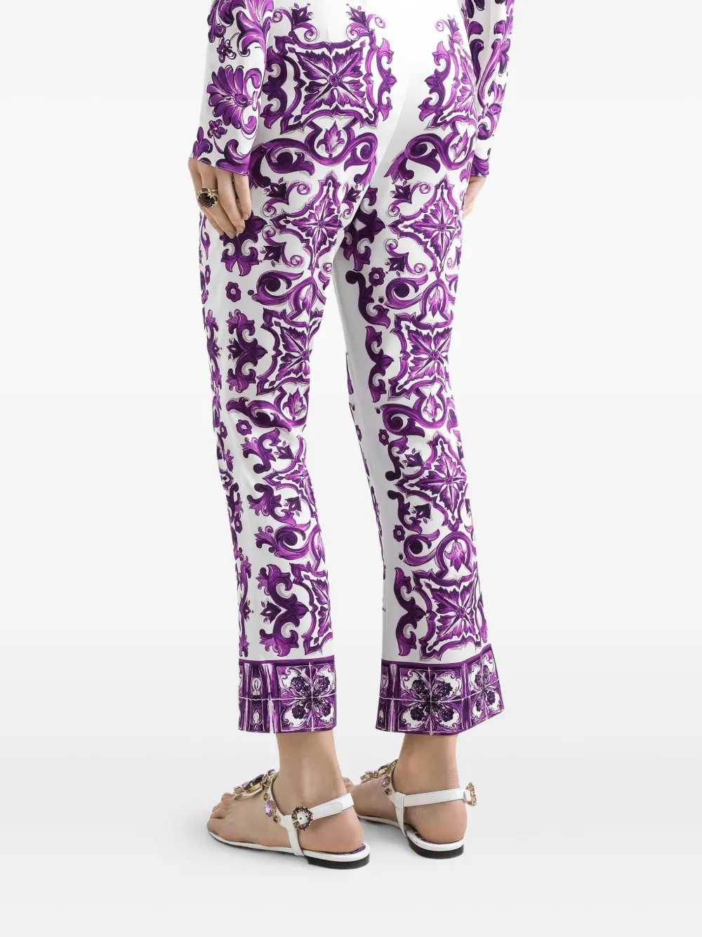 Dolce & Gabbana Broek met Majolica-print Wit
