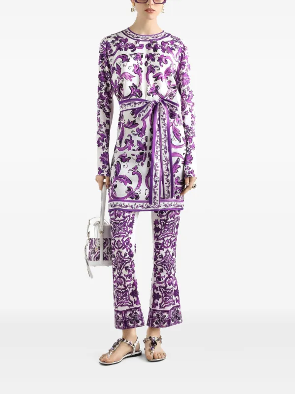 Dolce & Gabbana マジョリカプリント パンツ | ホワイト