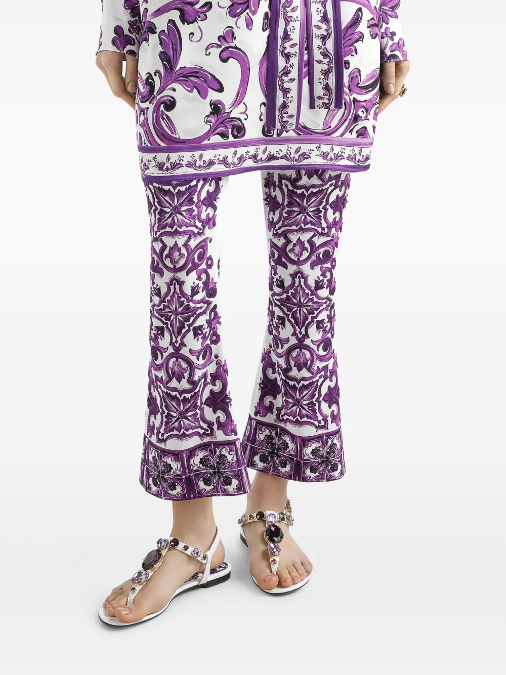 Dolce & Gabbana Broek met Majolica-print Wit