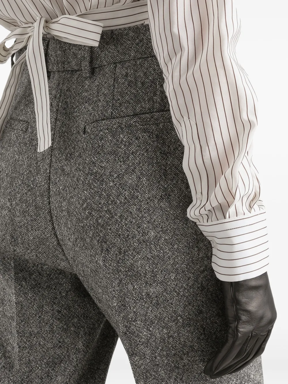 Dolce & Gabbana Gemêleerde tweed broek Zwart