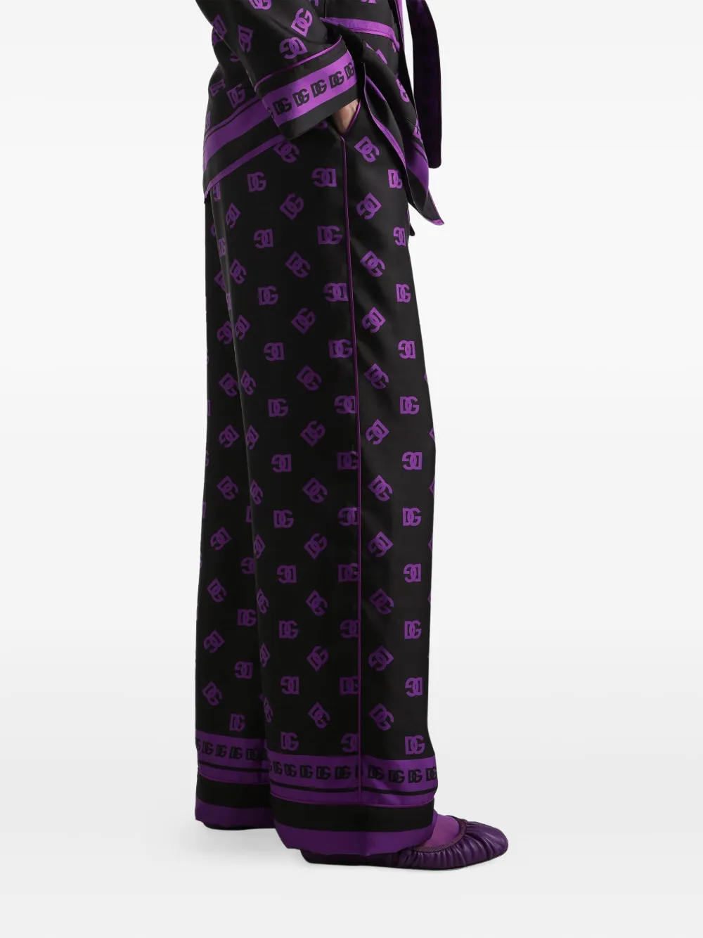 Dolce & Gabbana Zijden broek Zwart