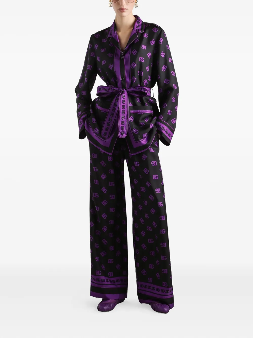 Dolce & Gabbana Zijden broek - Zwart